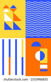 Minimal geometric posters set. Graphic design wallpaper, Trendy design.