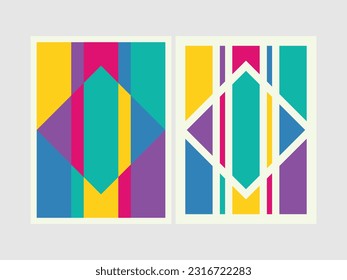 Minimal geometric posters set. vector Abstract colorful