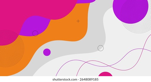 Minimal geometric purple, pink, orange abstract background, dynamic shape composition landing page backgrounds. eps10 vector