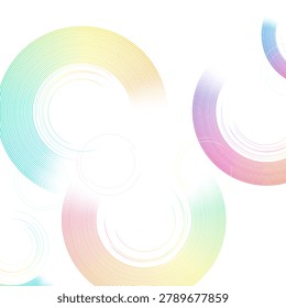 Minimal geometric ring composition with pale transparency effects and clean linked circular arcs
