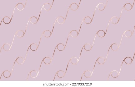 Minimal geometric seamless pattern background design with rose gold circle tiles.