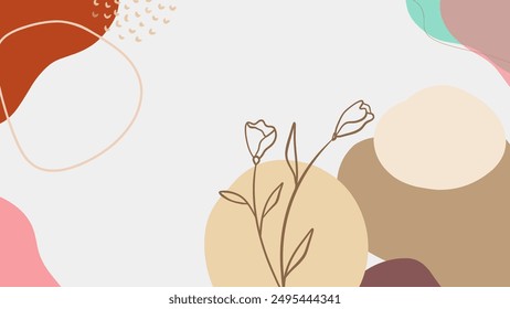 minimal geometric shapes, abstract background with organic shapes. modern design for banner, poster, brochure, social media, branding, branding, vector illustration