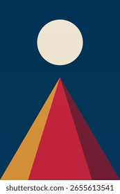Minimal geometric shapes with bold color blocks. Abstract Geometric Landscape Modern Art Prints