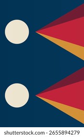 Minimal geometric shapes with bold color blocks. Abstract Geometric Landscape Modern Art Prints