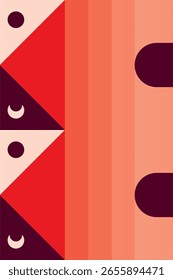 Minimal geometric shapes with bold color blocks. Abstract Geometric Landscape Modern Art Prints