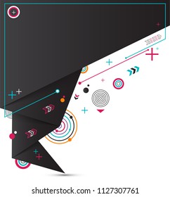 Minimal geometric shapes composition. Abstract origami vector background.