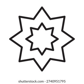 Minimal Geometric Star Outline Icon – Modern Islamic Pattern Vector Illustration