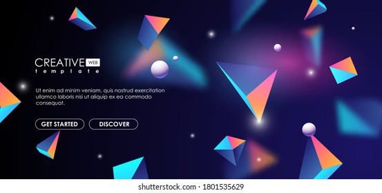 Minimal geometric template. Vector abstract geometric background with lowpoly elements.