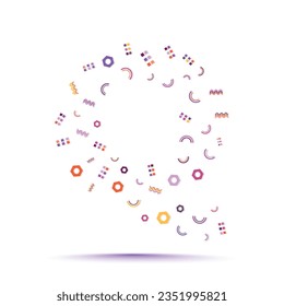 Minimal geometric trendy abstract shape pattern letter logo design template