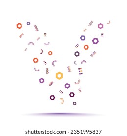 Minimal geometric trendy abstract shape pattern letter logo design template