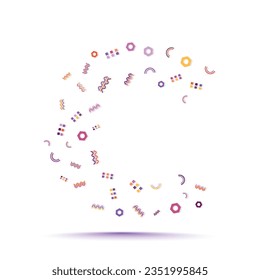 Minimal geometric trendy abstract shape pattern letter logo design template