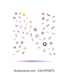 Minimal geometric trendy abstract shape pattern letter logo design template