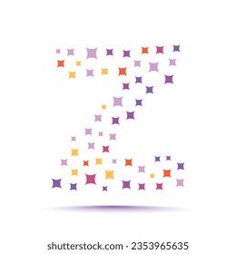 Minimal geometric trendy abstract shape pattern letter z logo design template