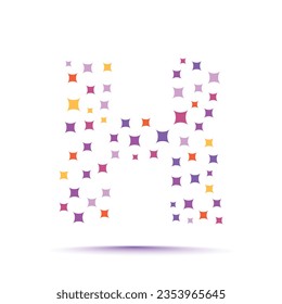 Minimal geometric trendy abstract shape pattern letter h logo design template