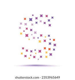 Minimal geometric trendy abstract shape pattern letter s logo design template