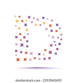 Minimal geometric trendy abstract shape pattern letter d logo design template