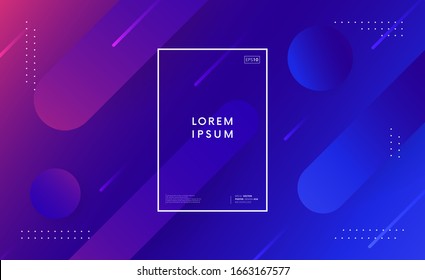 Minimal geometric trendy background. Dynamic shapes vector composition. Abstract gradient backdrop.
