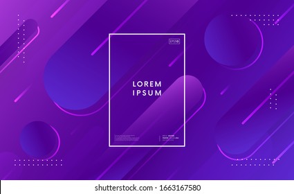 Minimal geometric trendy background. Dynamic shapes vector composition. Abstract gradient backdrop.