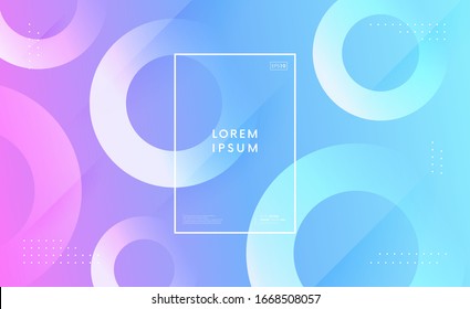 Minimal geometric trendy background. Dynamic circle shapes composition. Light backdrop.