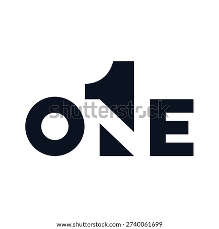 Minimal Geometric Typography Alphanumeric Design One Logo
