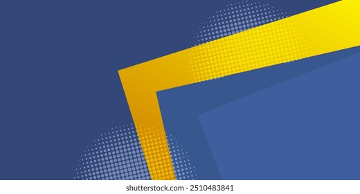 Minimal geometric vector background. Dynamic blue shapes composition yellow figures. Abstract background modern hipster futuristic graphic. 