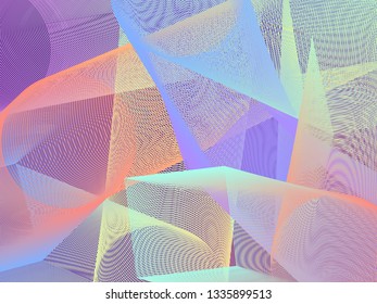 Minimal geometric vector background with lines in rainbow colors