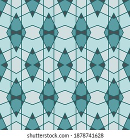 Minimal geometric vector seamless ornament for textile print. Art deco pattern. Tileable lines structure grid.