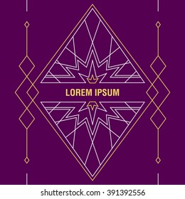 Minimal geometric vintage linear vector frame.