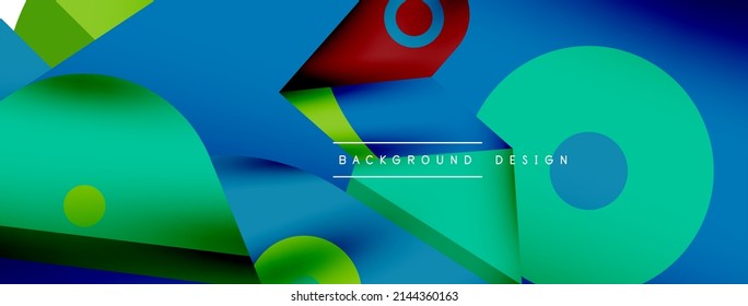 Papel de pared geométrico mínimo. Fondo creativo abstracto. Líneas de formularios simples e ilustración vectorial de composición de círculo para fondo de banners de fondo o página de aterrizaje de papel pintado