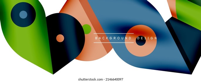 Minimale geometrische Tapete. Kreativer abstrakter Hintergrund. Einfache Formularkleinen und Vektorgrafik mit kreisförmigem Aufbau für Bildschirmhintergrund oder Landeeite