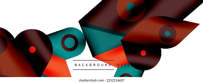 Papel de pared geométrico mínimo. Fondo creativo abstracto. Líneas de formularios simples e ilustración vectorial de composición de círculo para fondo de banners de fondo o página de aterrizaje de papel pintado