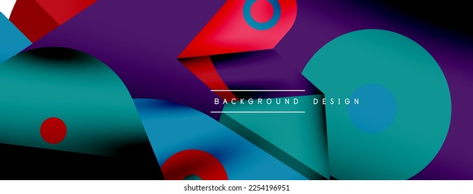 Papel de pared geométrico mínimo. Fondo creativo abstracto. Líneas de formularios simples e ilustración vectorial de composición de círculo para fondo de banners de fondo o página de aterrizaje de papel pintado