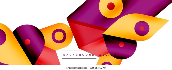 Papel de pared geométrico mínimo. Fondo creativo abstracto. Líneas de formularios simples e ilustración vectorial de composición de círculo para fondo de banners de fondo o página de aterrizaje de papel pintado
