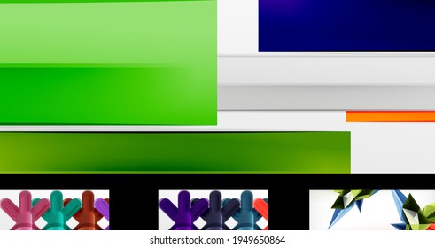 Minimal geometric wallpapers, vector abstract backgrounds