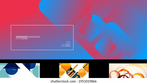 Minimal geometric wallpapers, vector abstract backgrounds