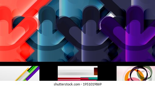 Minimal geometric wallpapers, vector abstract backgrounds