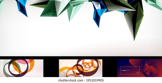 Minimal geometric wallpapers, vector abstract backgrounds