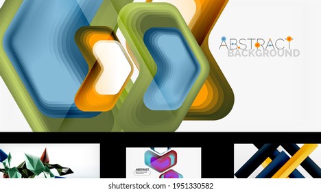 Minimal geometric wallpapers, vector abstract backgrounds