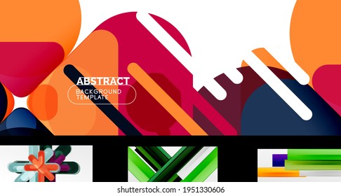 Minimal geometric wallpapers, vector abstract backgrounds