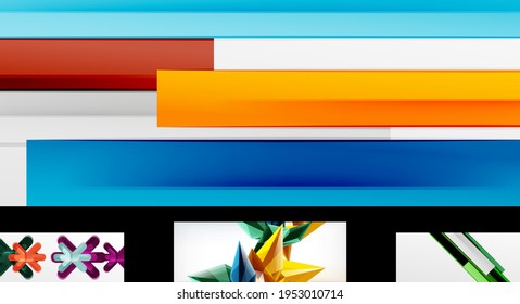 Minimal geometric wallpapers, vector abstract backgrounds