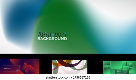 Minimal geometric wallpapers, vector abstract backgrounds