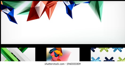 Minimal geometric wallpapers, vector abstract backgrounds