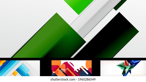 Minimal geometric wallpapers, vector abstract backgrounds