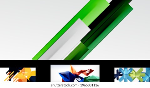 Minimal geometric wallpapers, vector abstract backgrounds