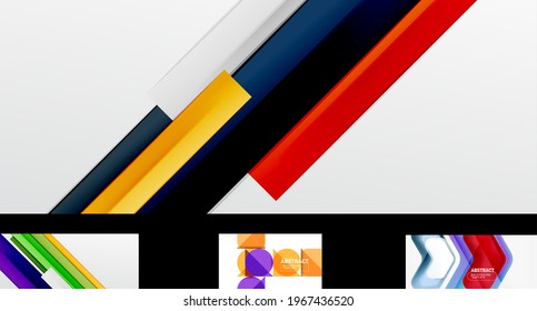 Minimal geometric wallpapers, vector abstract backgrounds