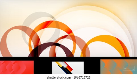 Minimal geometric wallpapers, vector abstract backgrounds