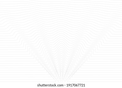 Minimal geometric wavy lines patterns. Geometric light grey lines on white background. Vector illustration clean background. 