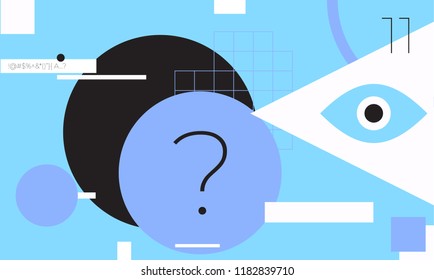 Minimal geometric web banner design. Vector template with shapes elements. Bauhaus, modern, hipster style