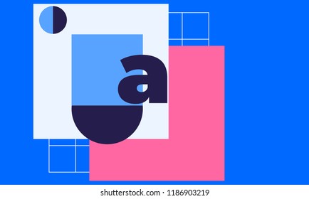 Minimal geometric web banner design. Vector template with shapes elements. Bauhaus, modern, hipster style