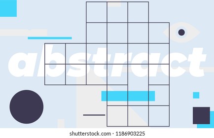 Minimal geometric web banner design. Vector template with shapes elements. Bauhaus, modern, hipster style